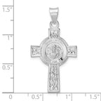 FJC Finejewelers 925 Sterling Silver Rhodium Plated Polished Solid St Michael Cross Charm 39 x 20 mm