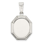 FJC Finejewelers 925 Sterling Silver Rhodium Plated Satin Raphael Angel Charm 36 x 19 mm