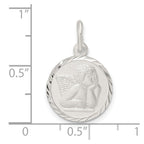 FJC Finejewelers 925 Sterling Silver Polished Satin and Bright Cut Cherub Circle Charm 23 x 14 mm