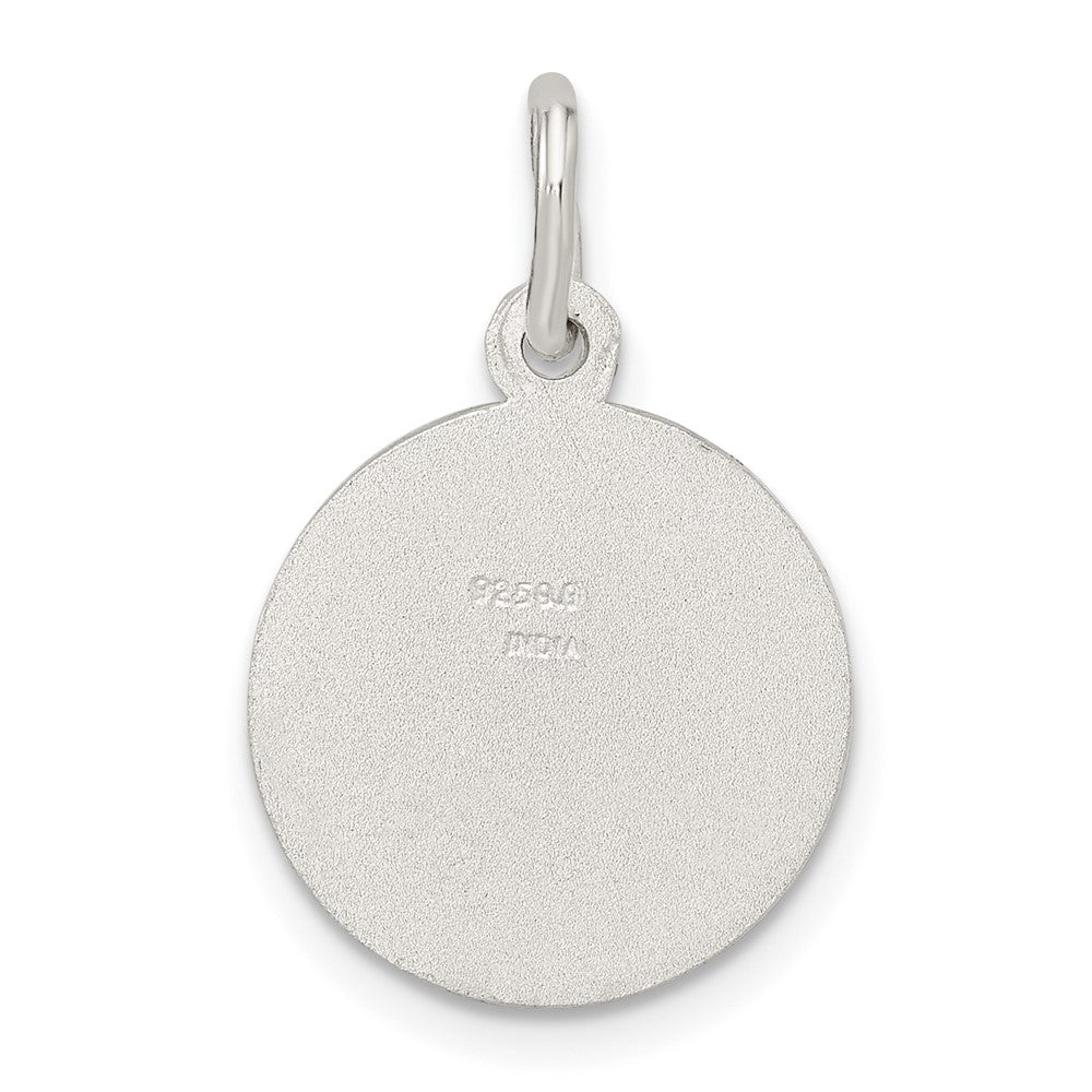 FJC Finejewelers 925 Sterling Silver Polished Satin and Bright Cut Cherub Circle Charm 23 x 14 mm