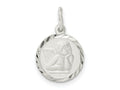 FJC Finejewelers 925 Sterling Silver Polished Satin and Bright Cut Cherub Circle Charm 19 x 12 mm