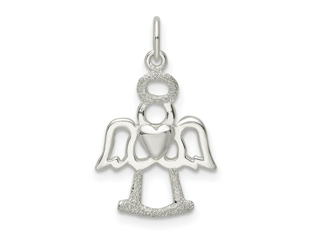 FJC Finejewelers 925 Sterling Silver Polished and Lasered Angel Charm 23 x 13 mm