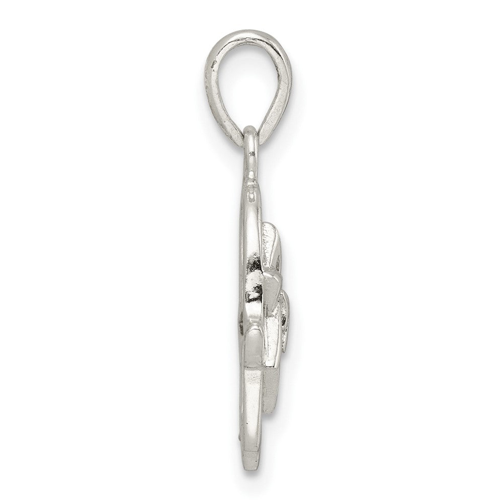 FJC Finejewelers 925 Sterling Silver Polished Chai in Star of David Hamsa Charm 23 x 11 mm