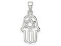 FJC Finejewelers 925 Sterling Silver Polished Chamseh with Star of David Charm 24 x 11 mm