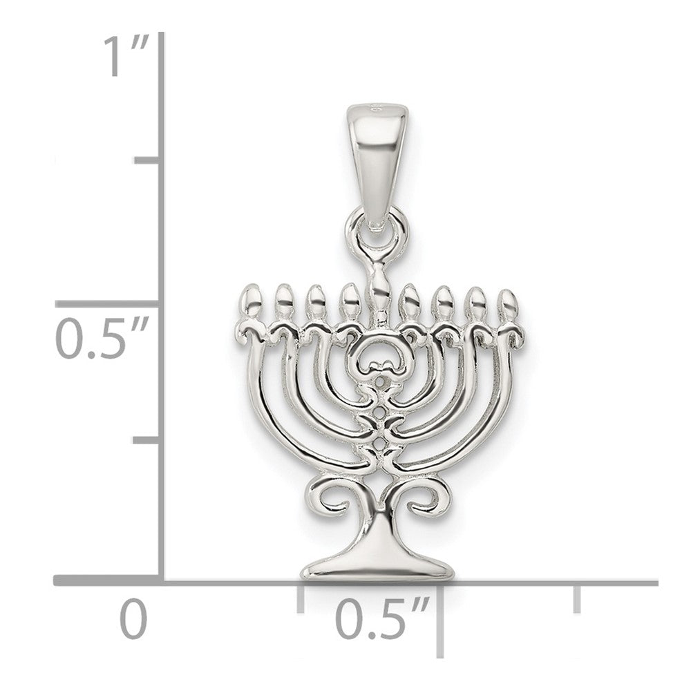 FJC Finejewelers 925 Sterling Silver Polished Menorah Charm 22 x 13 mm