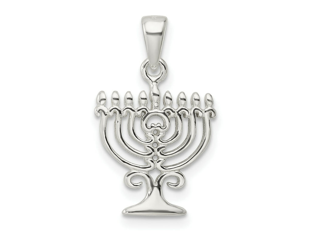 FJC Finejewelers 925 Sterling Silver Polished Menorah Charm 22 x 13 mm