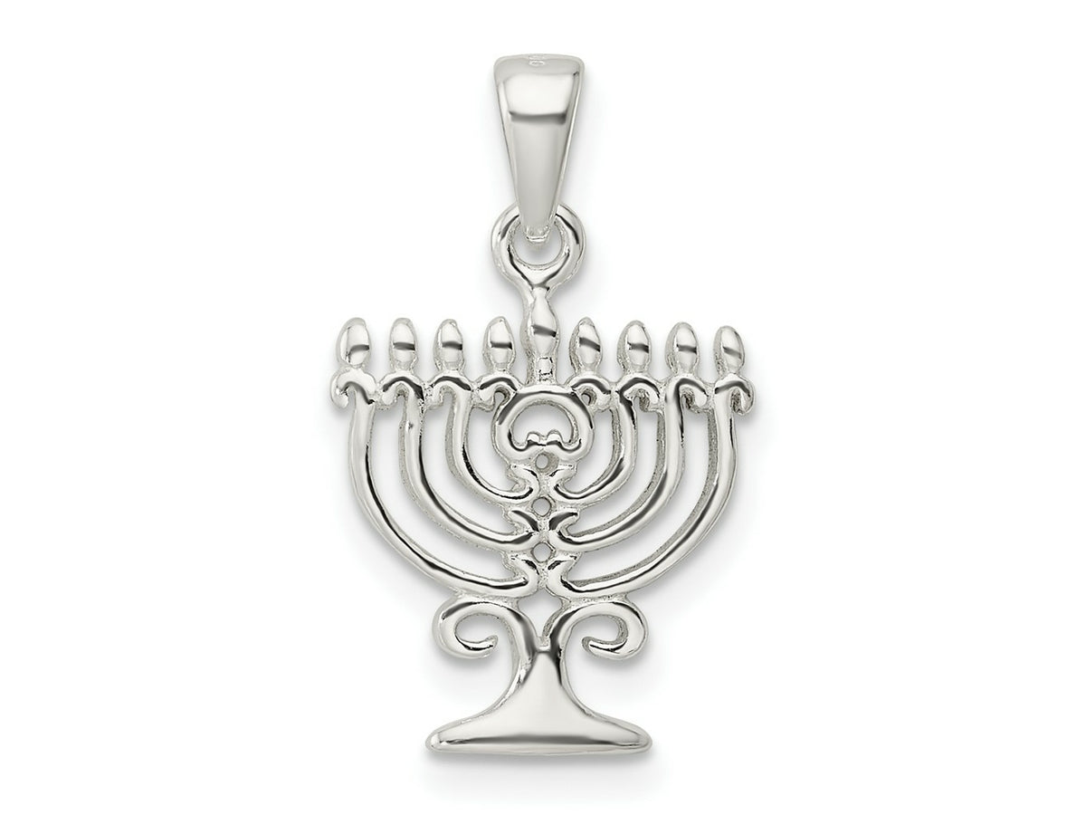 FJC Finejewelers 925 Sterling Silver Polished Menorah Charm 22 x 13 mm