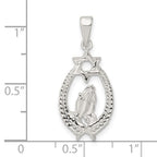 FJC Finejewelers 925 Sterling Silver Polished Star of David with Praying Hands Charm 28 x 12 mm