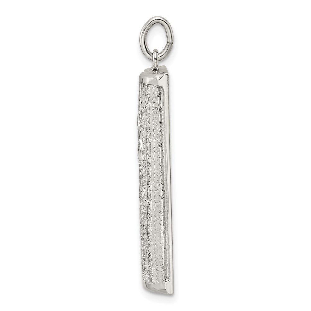 FJC Finejewelers 925 Sterling Silver and Textured Solid Mezuzah with Star of David Charm 40 x 9 mm
