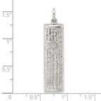 FJC Finejewelers 925 Sterling Silver and Textured Solid Mezuzah with Star of David Charm 40 x 9 mm