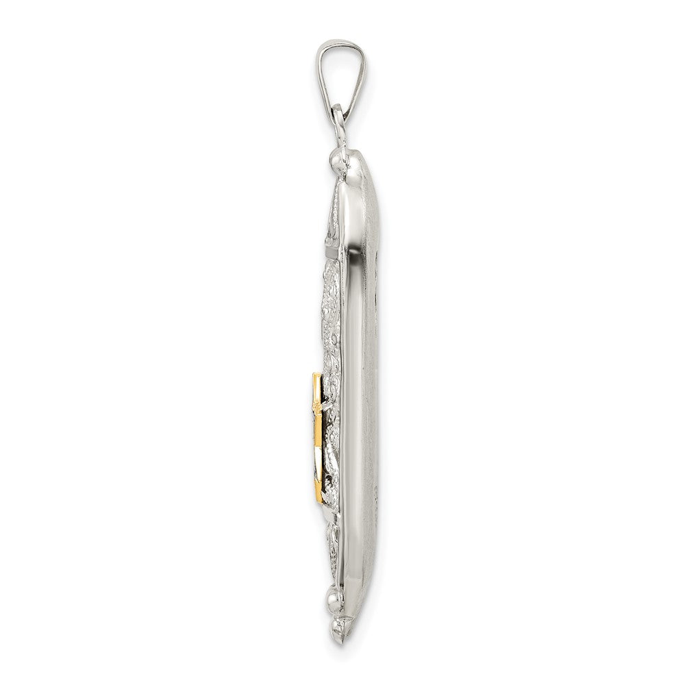 FJC Finejewelers 925 Sterling Silver Polished Solid Mezuzah with Enameled Star of David Charm 43 x 13 mm