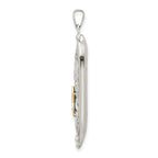FJC Finejewelers 925 Sterling Silver Polished Solid Mezuzah with Enameled Star of David Charm 43 x 13 mm