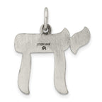 FJC Finejewelers 925 Sterling Silver Solid Antiqued and Textured Chai Symbol Charm 26 x 22 mm