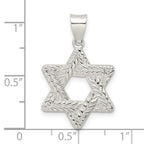 FJC Finejewelers 925 Sterling Silver Polsihed and Textured Solid Star of David Charm 28 x 17 mm