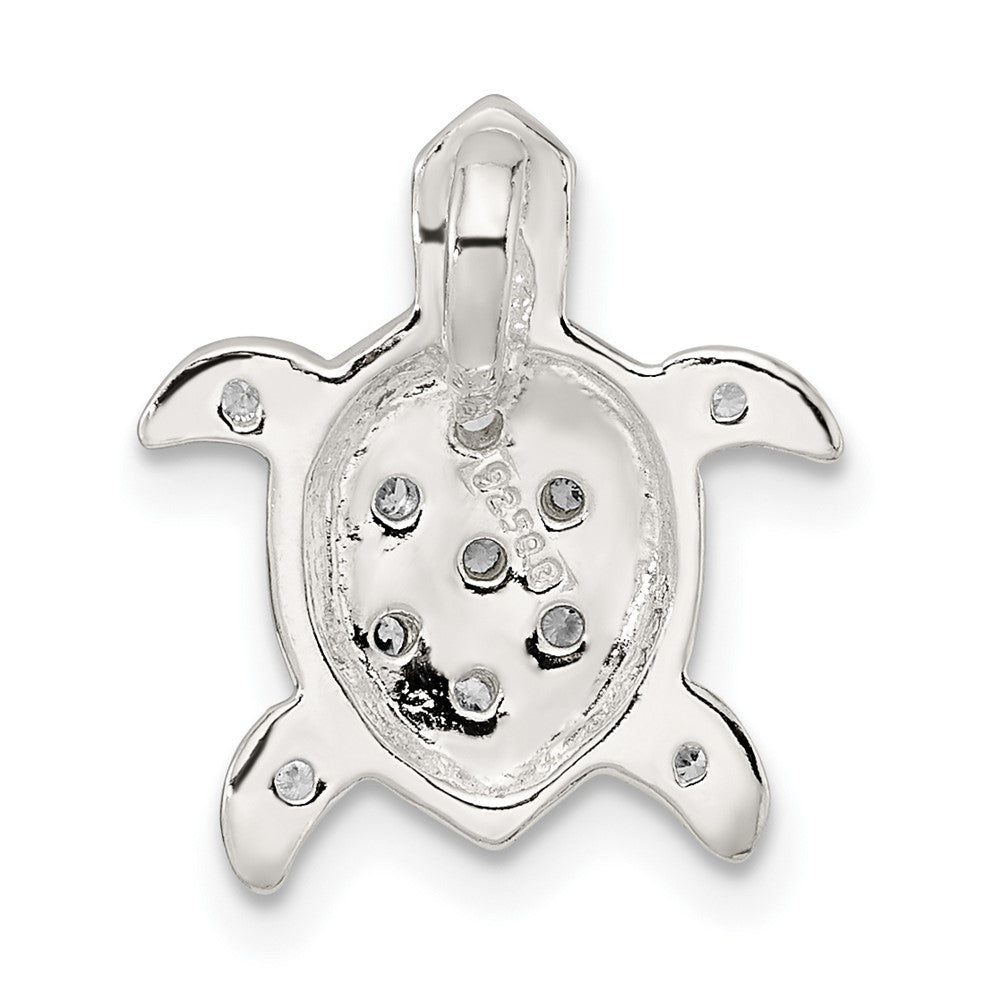 FJC Finejewelers 925 Sterling Silver Polished CZ Turtle Chain Slide 16 x 14 mm