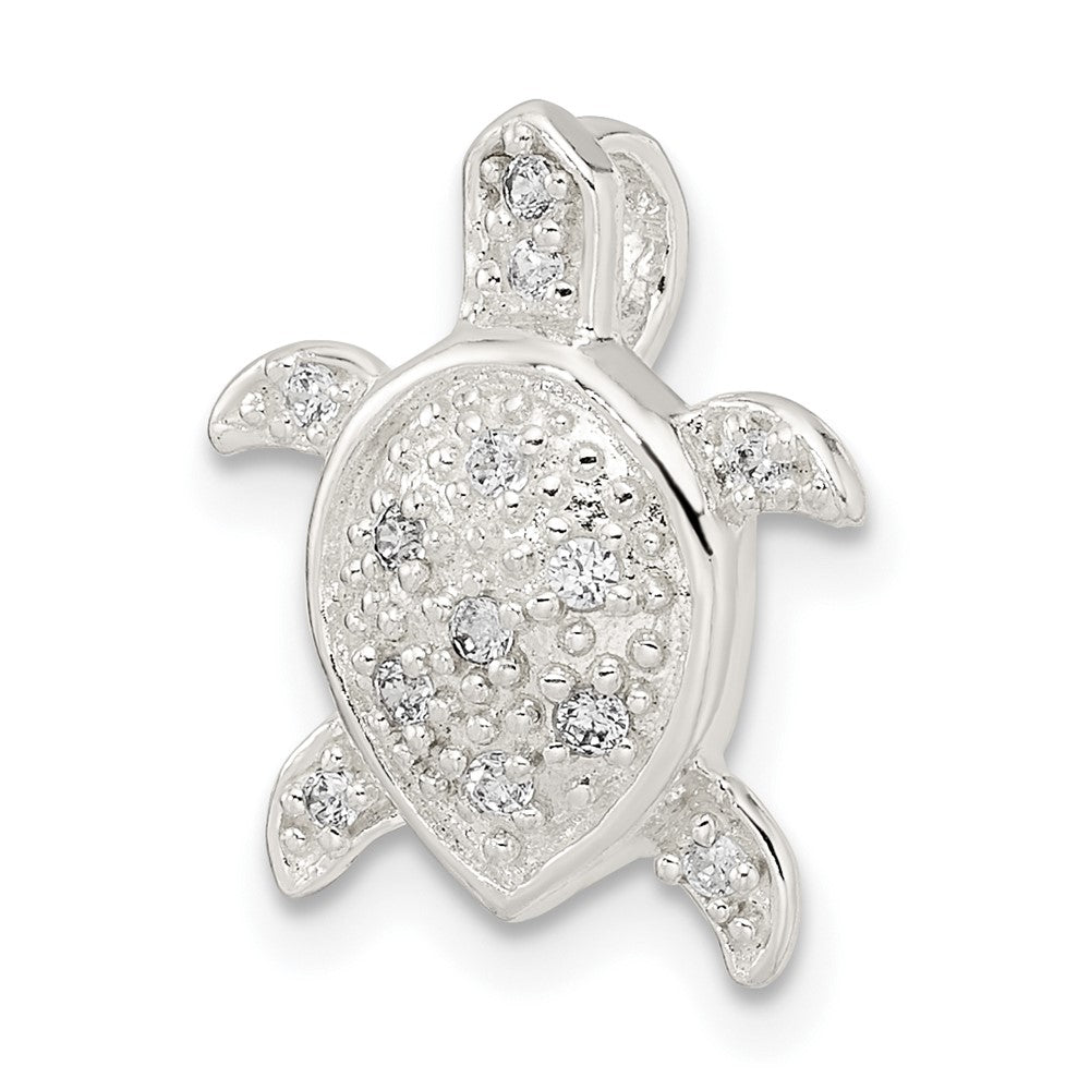 FJC Finejewelers 925 Sterling Silver Polished CZ Turtle Chain Slide 16 x 14 mm