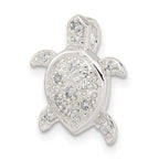 FJC Finejewelers 925 Sterling Silver Polished CZ Turtle Chain Slide 16 x 14 mm