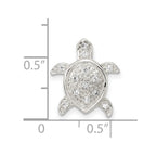 FJC Finejewelers 925 Sterling Silver Polished CZ Turtle Chain Slide 16 x 14 mm