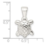 FJC Finejewelers 925 Sterling Silver Polished and Textured Turtle Charm 21 x 13 mm