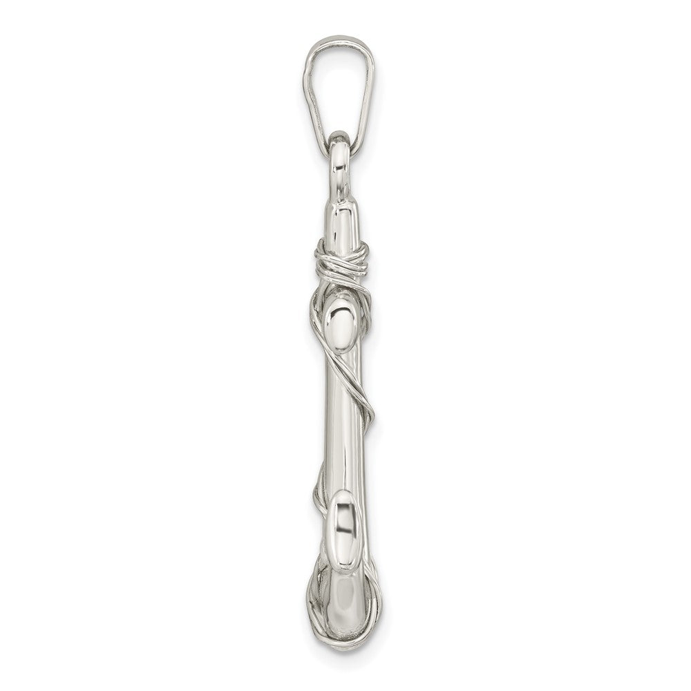 FJC Finejewelers 925 Sterling Silver Polished 3D Anchor Charm 42 x 24 mm