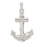 FJC Finejewelers 925 Sterling Silver Polished 3D Anchor Charm 42 x 24 mm