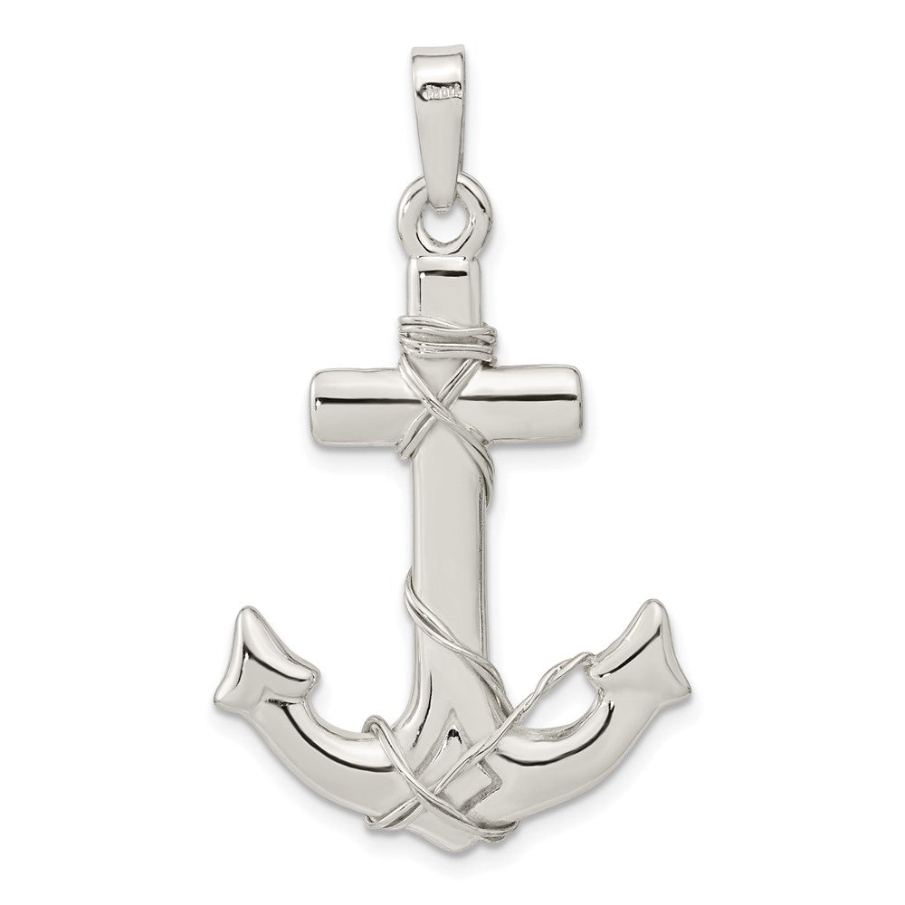 FJC Finejewelers 925 Sterling Silver Polished 3D Anchor Charm 42 x 24 mm