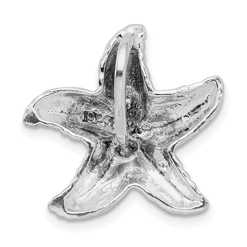 FJC Finejewelers 925 Sterling Silver Rhodium Plated Polished/Textured Starfish Slide 20 x 21 mm