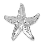 FJC Finejewelers 925 Sterling Silver Rhodium Plated Polished/Textured Starfish Slide 36 x 35 mm