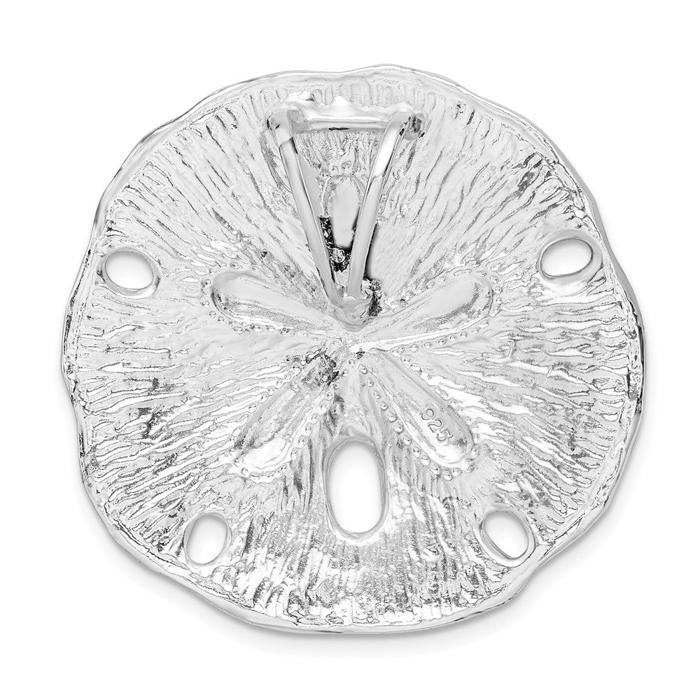 FJC Finejewelers 925 Sterling Silver Polished/Textured Large Sand Dollar Slide 33 x 32 mm