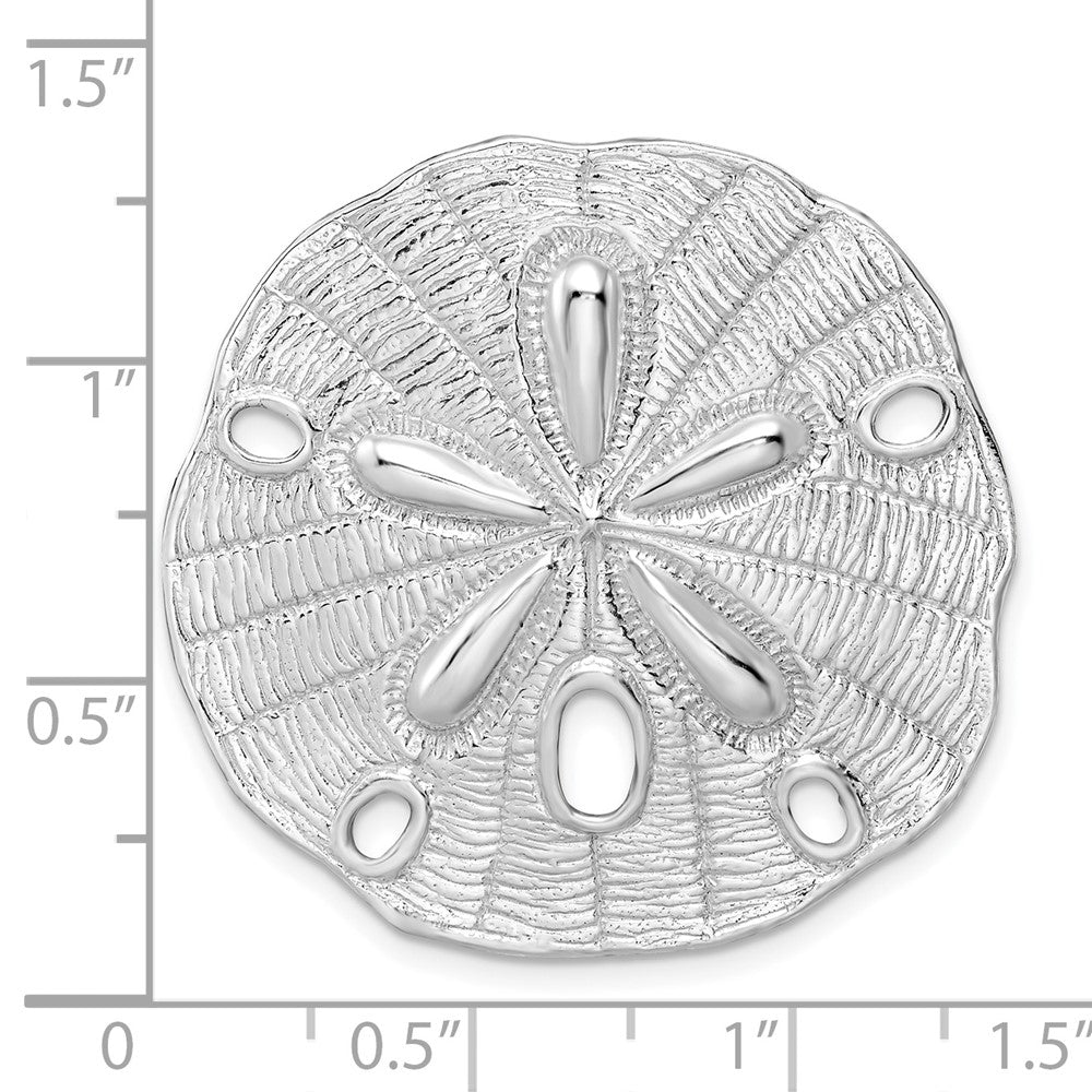 FJC Finejewelers 925 Sterling Silver Polished/Textured Large Sand Dollar Slide 33 x 32 mm