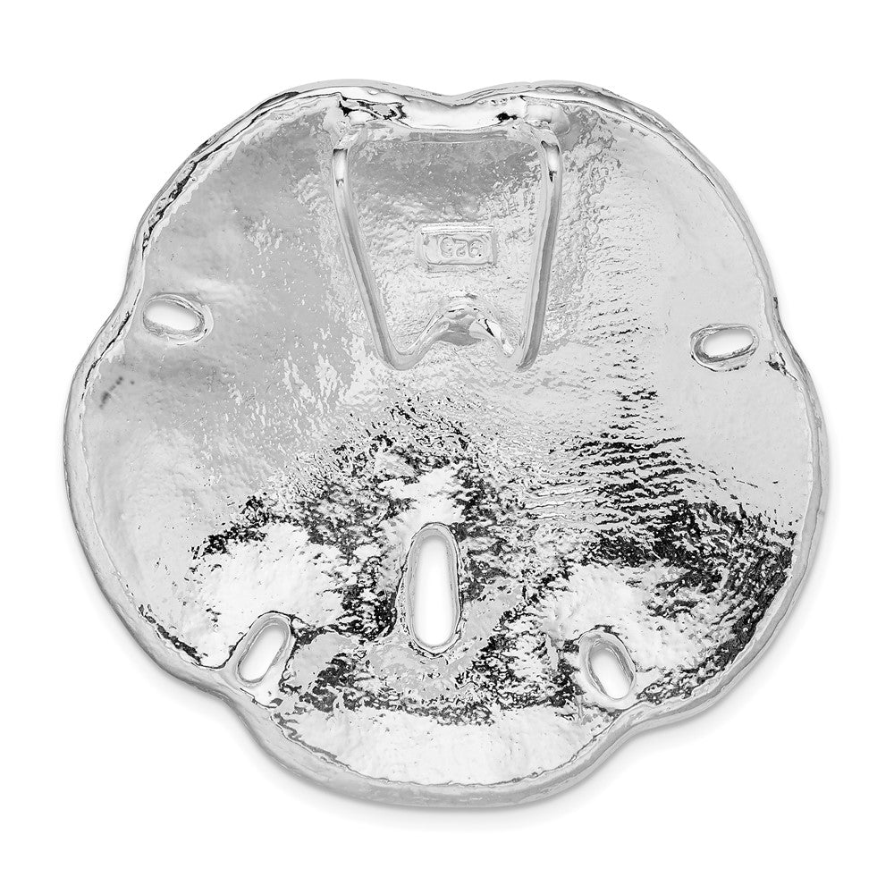 FJC Finejewelers 925 Sterling Silver Polished Sand Dollar with Scalloped Edge Slide 41 x 43 mm