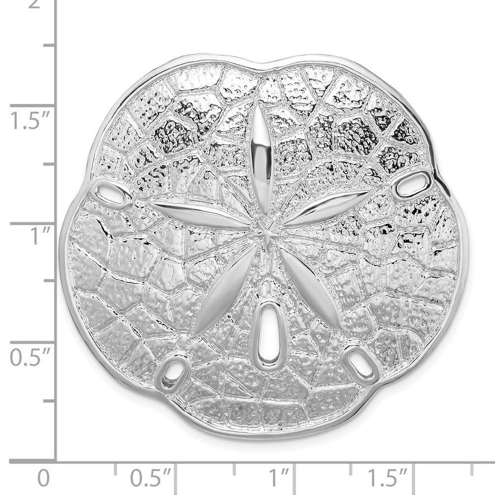 FJC Finejewelers 925 Sterling Silver Polished Sand Dollar with Scalloped Edge Slide 41 x 43 mm