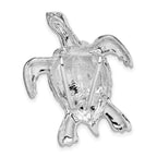 FJC Finejewelers 925 Sterling Silver Rhodium Plated Polished Sea Turtle Slide 32 x 26 mm