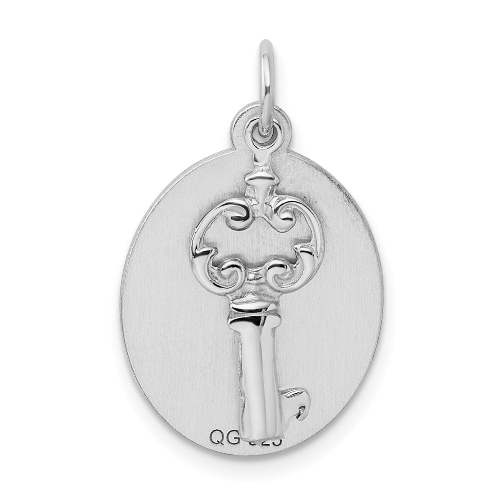 FJC Finejewelers 925 Sterling Silver Rhodium Plated key Charm 27 x 17 mm