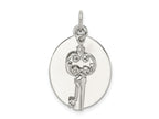 FJC Finejewelers 925 Sterling Silver Rhodium Plated key Charm 27 x 17 mm
