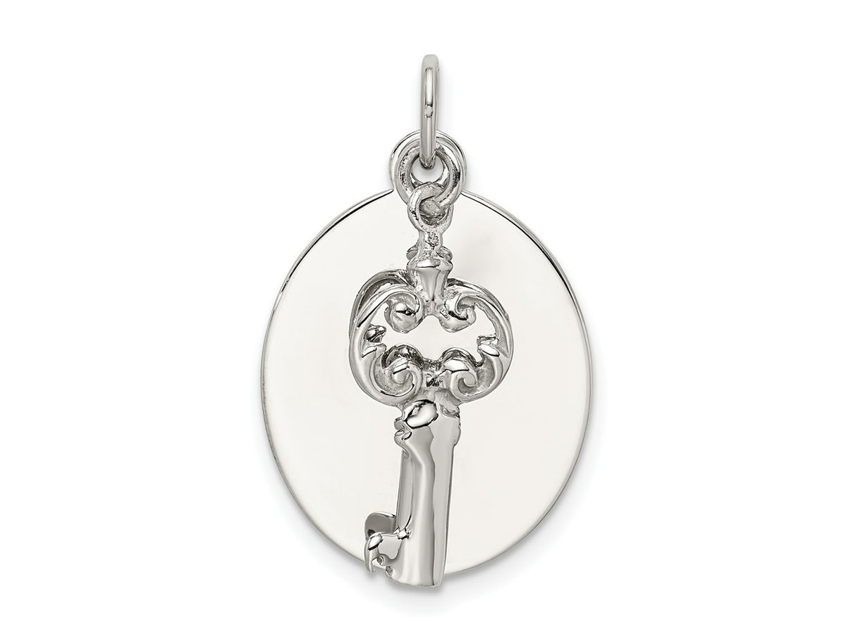 FJC Finejewelers 925 Sterling Silver Rhodium Plated key Charm 27 x 17 mm