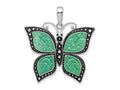 FJC Finejewelers 925 Sterling Silver Polished Enameled Aqua Butterfly Charm 27 mm