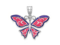 FJC Finejewelers 925 Sterling Silver Polished Enameled Purple Butterfly Charm 28 mm