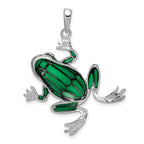 FJC Finejewelers 925 Sterling Silver Rhodium Plated Polished Enameled Green Frog Charm 39 x 31 mm