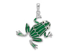 FJC Finejewelers 925 Sterling Silver Rhodium Plated Polished Enameled Green Frog Charm 39 x 31 mm