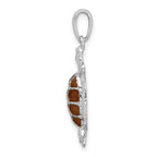 FJC Finejewelers 925 Sterling Silver Polished Enameled Brown Sea Turtle Charm 29 x 18 mm