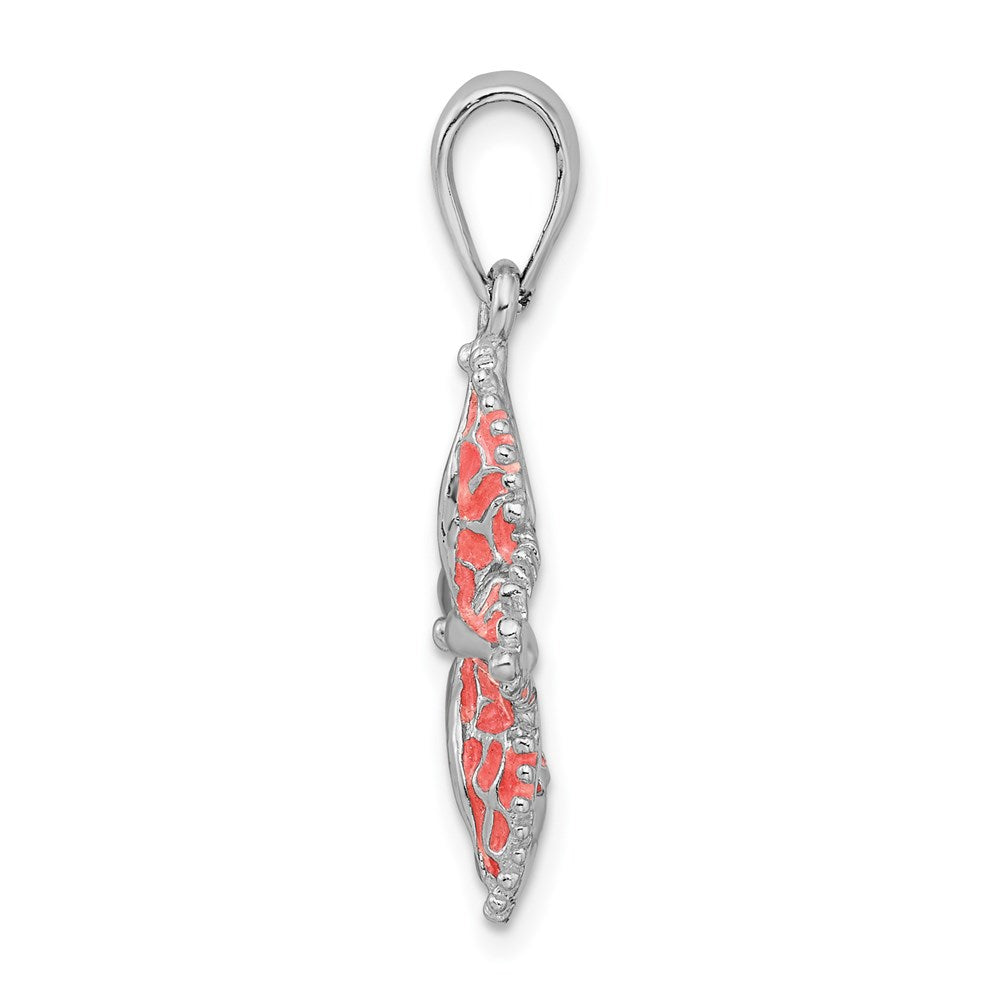 FJC Finejewelers 925 Sterling Silver Rhodium Plated Polished Enameled Starfish Charm 28 x 20 mm