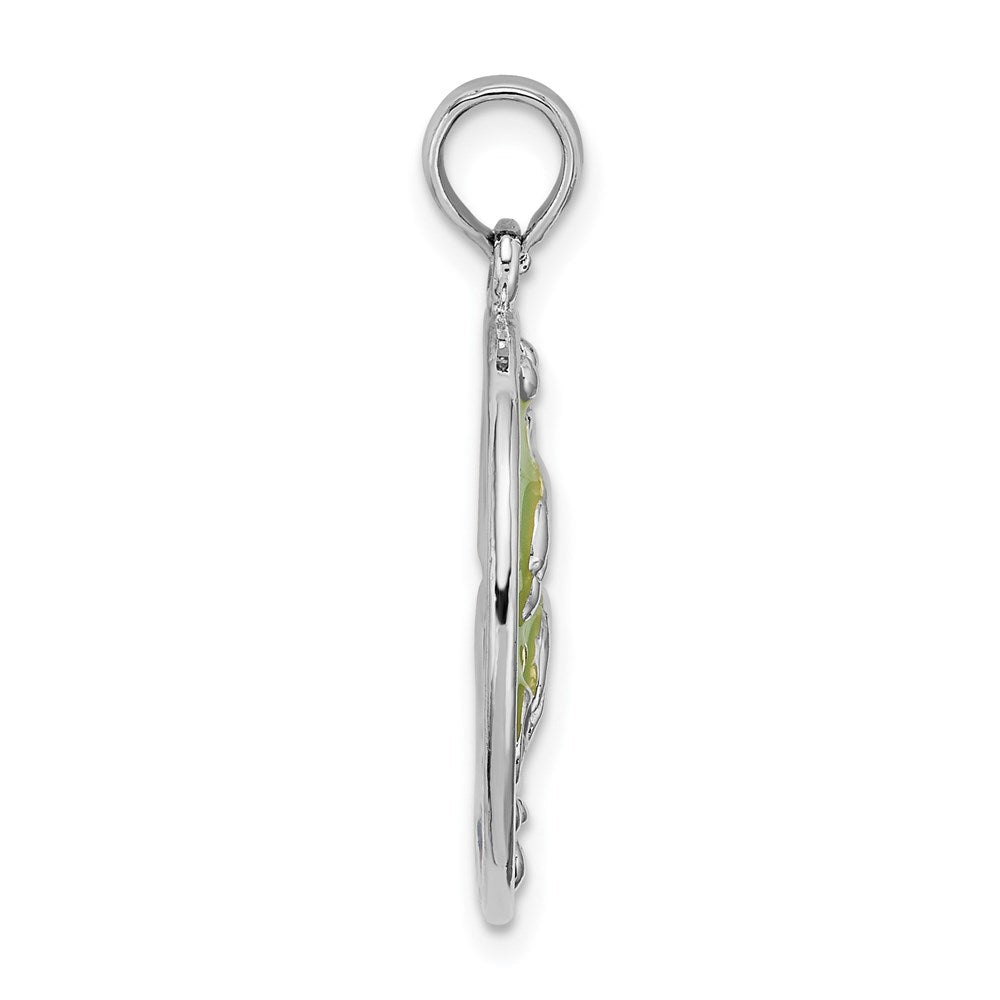 FJC Finejewelers 925 Sterling Silver Rhodium Plated Polished Enameled Dolphins Charm 26 x 19 mm