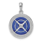 FJC Finejewelers 925 Sterling Silver Rhodium Plated Polished Enameled Compass Charm 24 x 16 mm