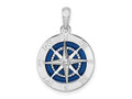 FJC Finejewelers 925 Sterling Silver Rhodium Plated Polished Enameled Compass Charm 24 x 16 mm
