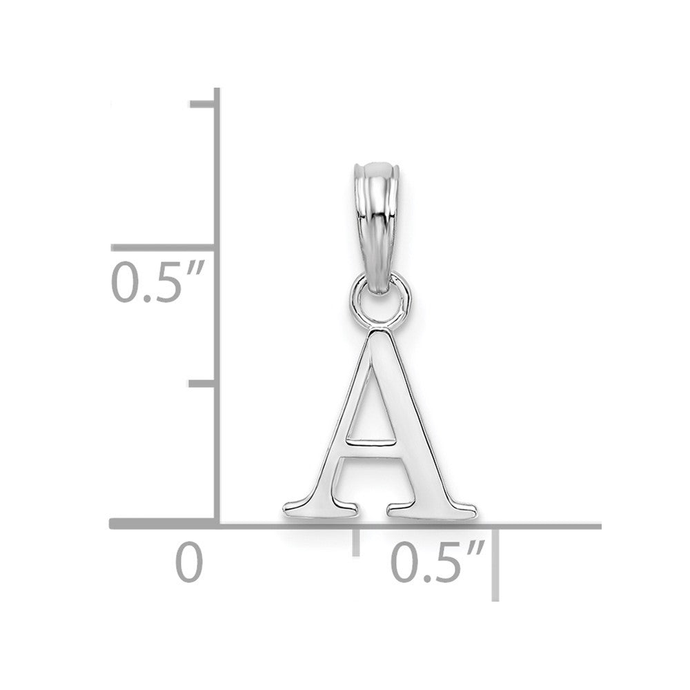 FJC Finejewelers 925 Sterling Silver Rhodium Plated Polished Block Initial -A- Charm