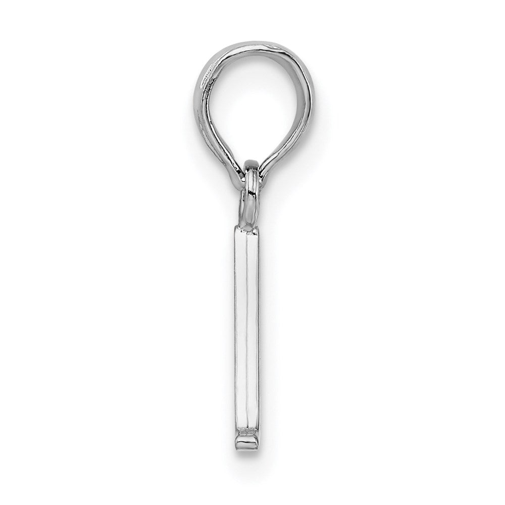 FJC Finejewelers 925 Sterling Silver Rhodium Plated Polished Block Initial -A- Charm