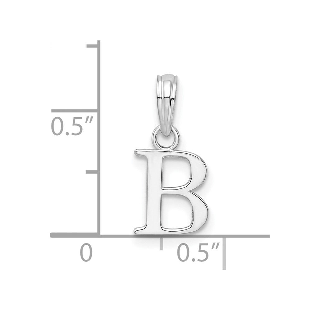 FJC Finejewelers 925 Sterling Silver Rhodium Plated Polished Block Initial -B- Charm