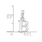 FJC Finejewelers 925 Sterling Silver Rhodium Plated Polished Block Initial -B- Charm
