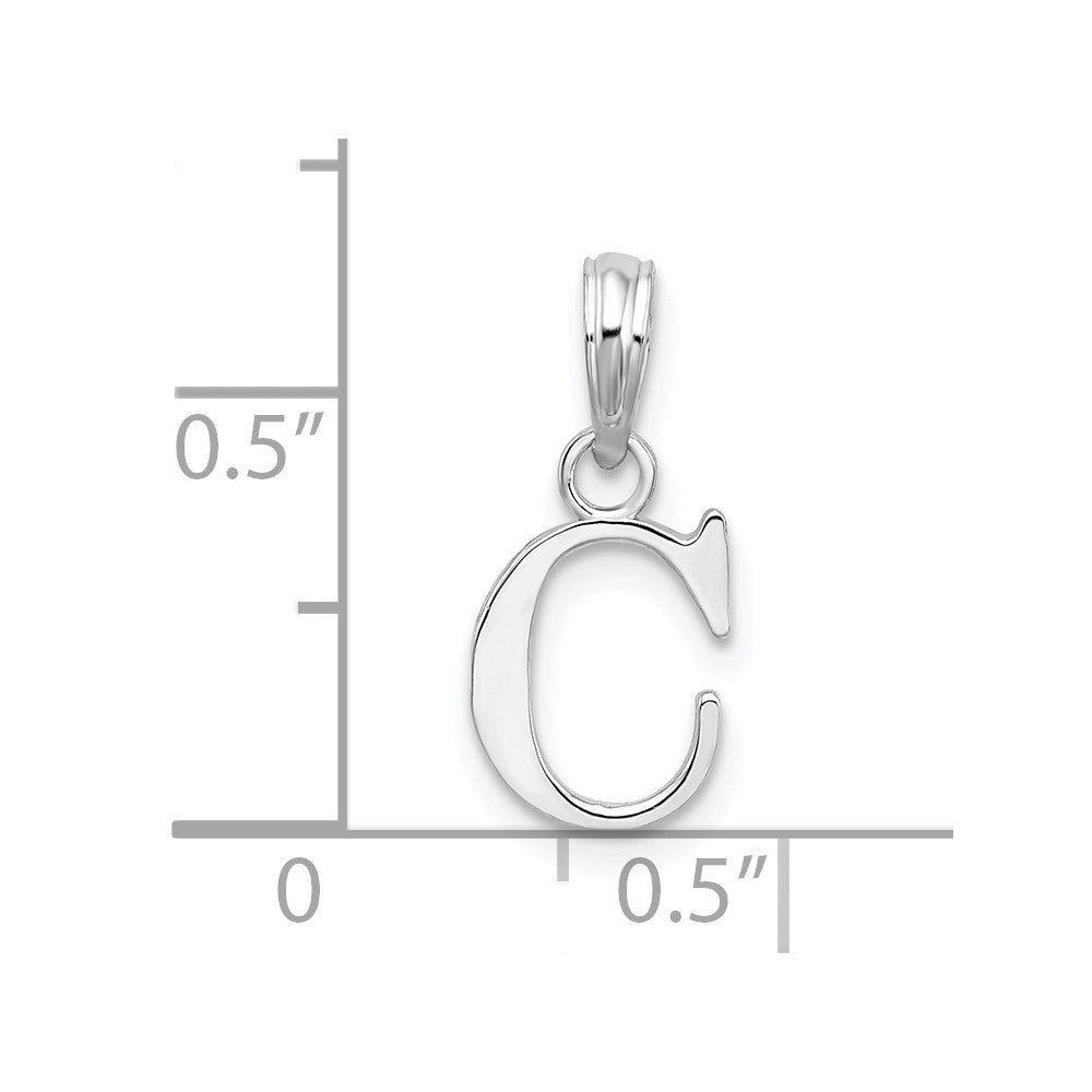 FJC Finejewelers 925 Sterling Silver Rhodium Plated Polished Block Initial -C- Charm